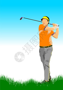 Golf玩家海报矢量插图图片