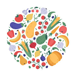 蔬菜和水果矢量元素插画图片
