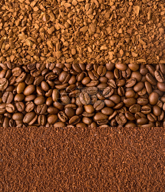 不同类型的咖啡可用作背景图片