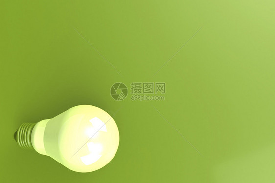 绿色背景的灯泡图片