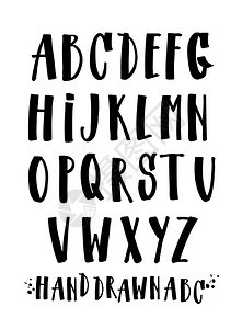 矢量字母表手画用刷子书写的字母表用刷子书写的字母表图片