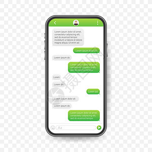 对话框窗口的聊天界面应用程序干净的移动UI设计概念Sms送信员矢量插图图片
