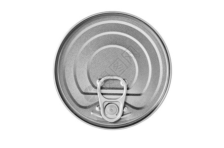 白色背景上隔开密钥的罐头顶视图图片素材