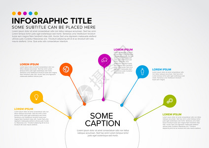 由圆形和小滴针制成的矢量多用途Infograph模板图片