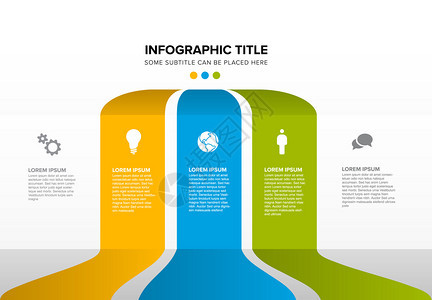 由三个彩色内容区块制成的矢量多用途Infographic模板矢量多用途模板图片