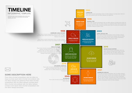 带有方块的Infographic模板图片