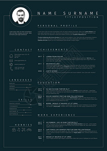 矢量最小化cv恢复模板带有良好的打字机设计和简单时间表暗版恢复模板图片