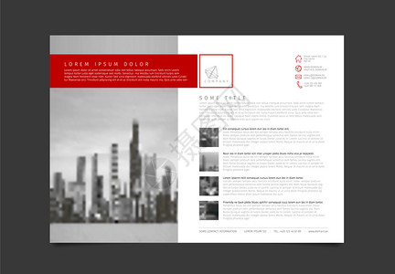 现代商业企宣传册单设计矢量模板附有照片和样本内容横向红色版图片