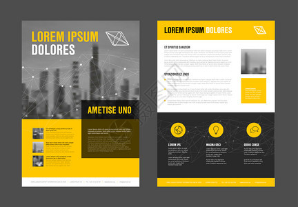现代企业宣传小册子单设计矢量模板附有照片和样本内容图片