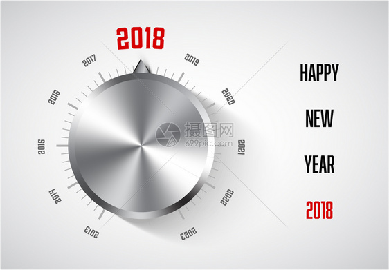 新年2018带有铬点头新牌的2018年纸牌模板图片