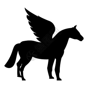 PegasusWingsed马的双翼圆形木形形图像背景图片