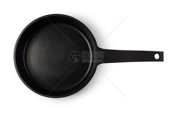 白色背景上孤立的煎锅Frying锅图片