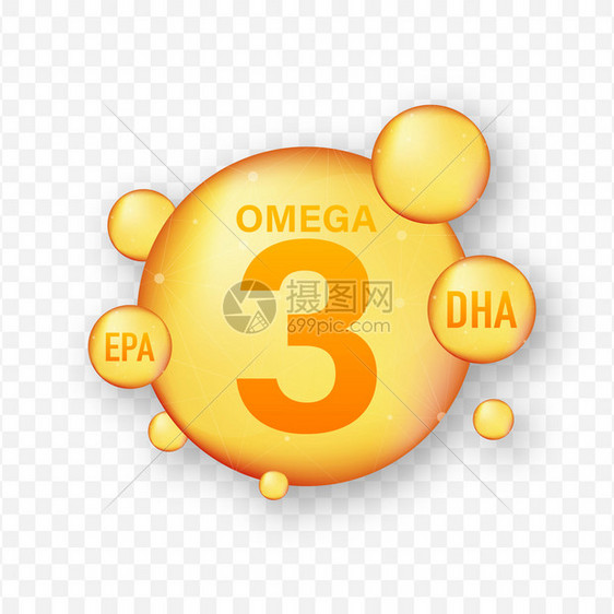 Omega脂肪酸EPADHA3天然鱼类植物油矢量说明植物油病媒种群说明图片