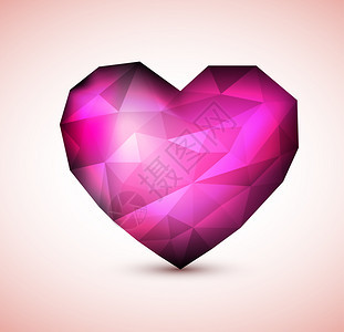 矢量紫色钻石珠宝心脏卡片情人元素图片
