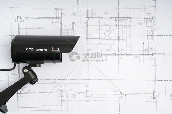 带有房屋计划的闭路电视安全在线摄像头图片