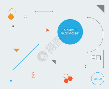 以基本形状制成的现代最低程度几何抽象背景图片