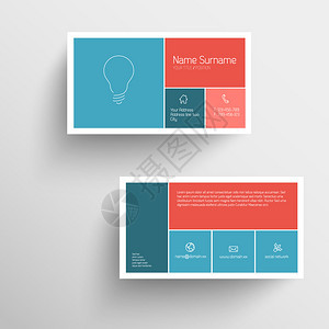 现代简易商务卡模板装有固定移动用户界面红色和蓝的固定移动用户界面图片