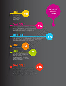 含泡的多彩黑暗矢量Infographic时间表报告模板图片