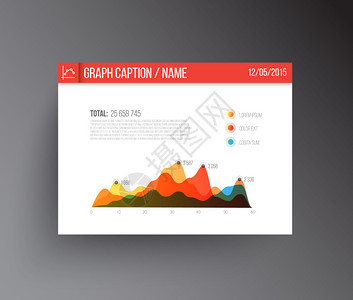 矢量面板带有平设计Infigraphs统计色彩多的图形模板图片