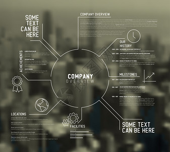 矢量公司Infographic概览设计模板背面有城市照片图片