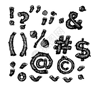 黑手画用橡木棍制成的字母体图片