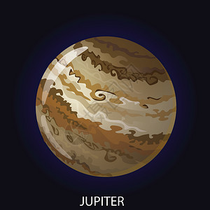 手绘卡通木星插画背景图片