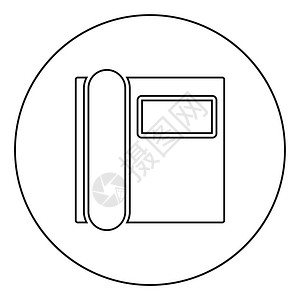 黑色圆形传真机图案矢量插图图片素材