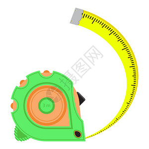 尺子矢量素材手持Roulette建筑工具白色背景隔离的工业措施磁带图标手持的建筑工具背景