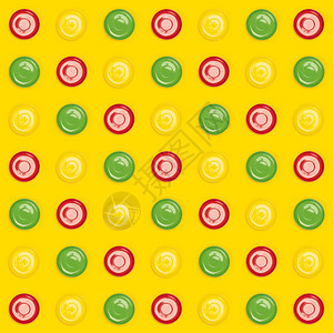黄色背景平板正方构成的多彩板saucers图案黄色背景的多彩板saucers图案图片