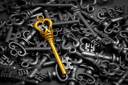 网上成功商业概念的金属钥匙图片