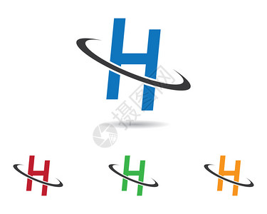 哈佛hh字母标志矢量图插设计插画