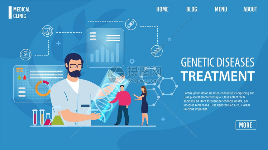 预防身体疾病早期确定预测疾病研究命令矢量卡通说明遗传疾病治疗服务着陆图片