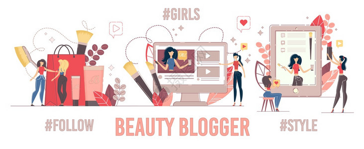妇女时装美容博客VlogInstablog内容集最新趋势化妆品产评论和教程跟踪者在线咨询女视频流和客户妇女时装美容博客和花样内集图片