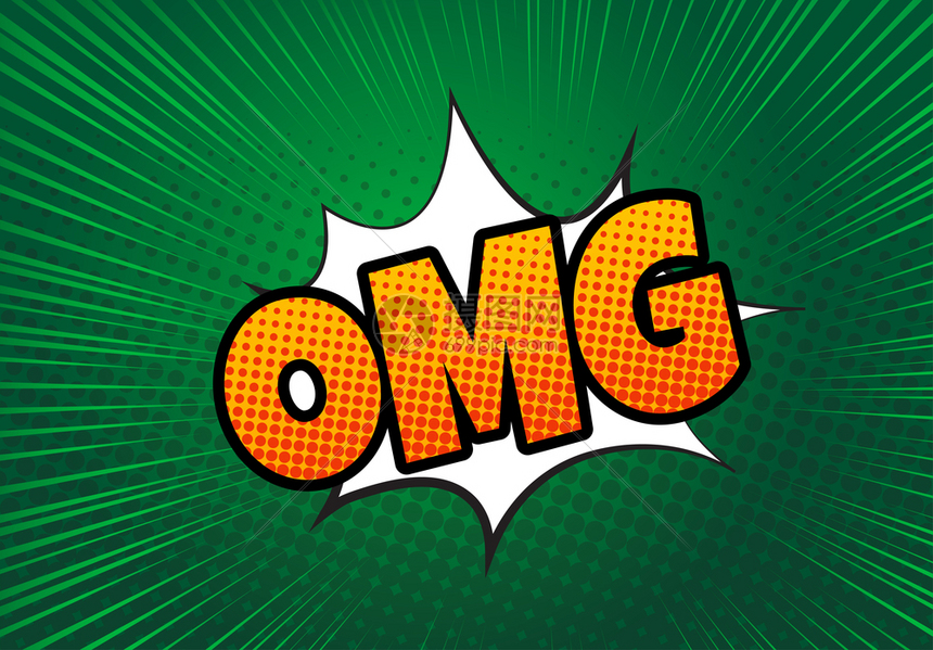 带表达式文字的漫语音泡沫omg逆向流行艺术风格的矢量亮度动态漫画