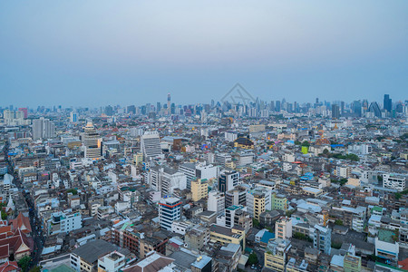 泰国曼谷市住宅区的空中景象图片