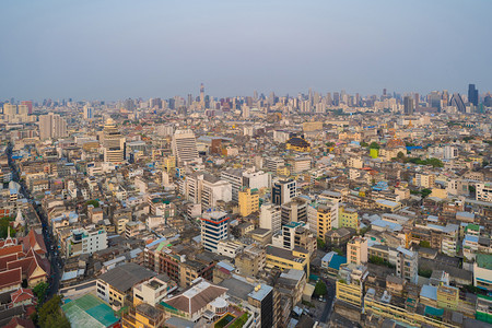 泰国曼谷市住宅区的空中景象图片