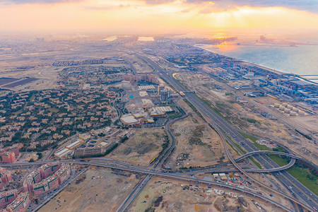 Jumeirah岛阿拉伯联合酋长国迪拜市中心天线或阿拉伯联合酋长国金融区和智能城市的商业区天梯和高楼大图片