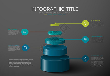 含有材料结构五圆层的材料结构五矢量活模板蓝色绿金字塔模板图片