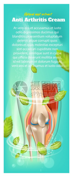 应用医疗胶片治后现实的3d矢量解剖人体膝盖联合药用品牌广告海报图片