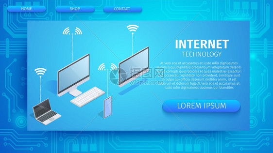 带有复制空间的互联网技术横向封条与网络连接的智能设备笔记本电脑计算机平板电脑和智能手机无线连接系统3D光量矢说明与网络连接的智能图片