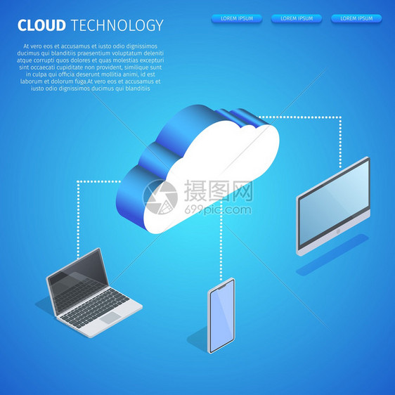 云层技术容器复制空间计算机存储主服务器数据中心信息技术网络主机基础设施蓝尼昂光化梯度背景3D测量矢说明云层技术广场带复制空间图片