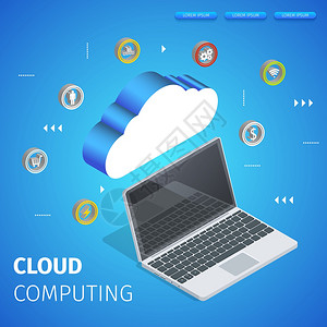 CloudEcontalSqualBannerwithCopyspaceflowchart数据中心主机服务器与笔记本电脑连接蓝尼图片