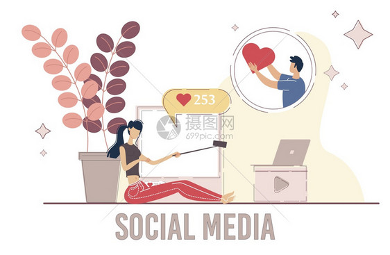 社会大众媒体博客美容或健康模型概念图片