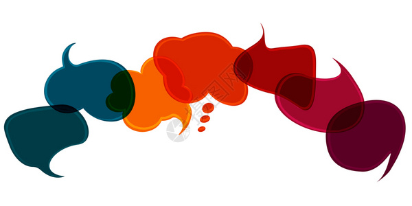 彩色的言论泡沫分享思想演讲讨论交流社会网络云对话与交流的象征友谊与对话的不同文化新闻多样图片