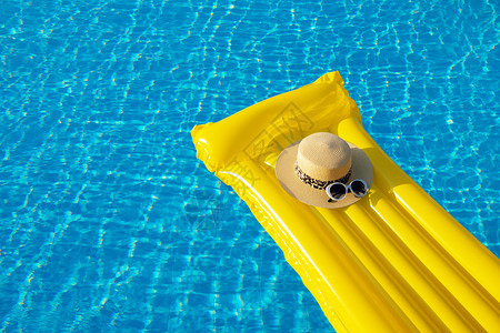 海滩暑假背景充气垫游泳池帽子图片