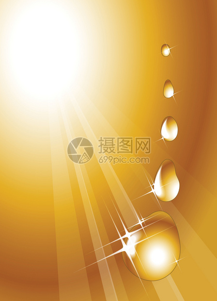 金色水滴抽象背景图片