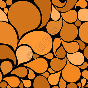 由各种粒子矢量产生的橙色抽象无缝模式图片