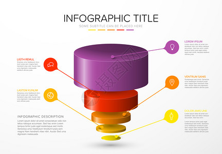 含有材料结构五个圆层的矢量人口层模板漏斗反向金字塔光背景模板矢量人口层模板图片