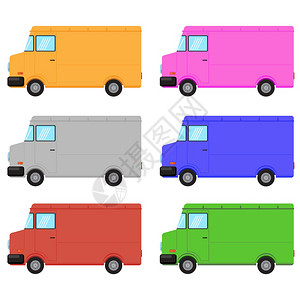 白色背景上的一组彩色卡车白背景上的一套彩色卡车白背景上的一套彩色卡车图片