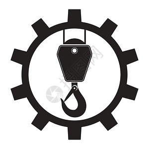 工业钩形图白色背景孤立的工业钩形图建筑起重机旧和钢绳旧起重机和钢绳图片